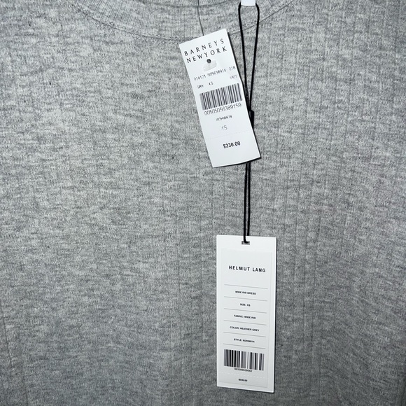 HELMUT LANG short sleeve 100% cotton Cut Slash Sleeve Gray Dress size XS - Picture 6 of 10